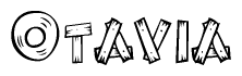 The clipart image shows the name Otavia stylized to look as if it has been constructed out of wooden planks or logs. Each letter is designed to resemble pieces of wood.