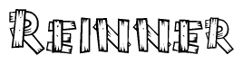 The clipart image shows the name Reinner stylized to look like it is constructed out of separate wooden planks or boards, with each letter having wood grain and plank-like details.