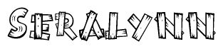The clipart image shows the name Seralynn stylized to look like it is constructed out of separate wooden planks or boards, with each letter having wood grain and plank-like details.