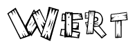 The clipart image shows the name Wert stylized to look like it is constructed out of separate wooden planks or boards, with each letter having wood grain and plank-like details.