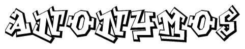 The clipart image features a stylized text in a graffiti font that reads Anonymos.