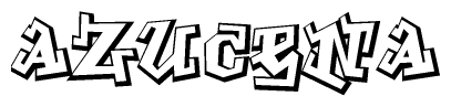 The clipart image features a stylized text in a graffiti font that reads Azucena.