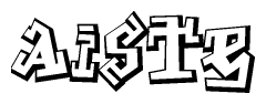 The clipart image features a stylized text in a graffiti font that reads Aiste.