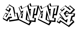 The clipart image features a stylized text in a graffiti font that reads Anng.