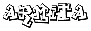 The clipart image features a stylized text in a graffiti font that reads Armita.