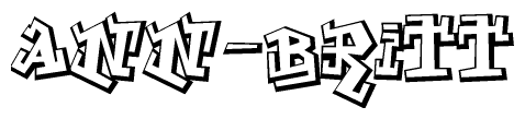 The clipart image depicts the word Ann-britt in a style reminiscent of graffiti. The letters are drawn in a bold, block-like script with sharp angles and a three-dimensional appearance.