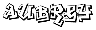 The clipart image features a stylized text in a graffiti font that reads Aubrey.