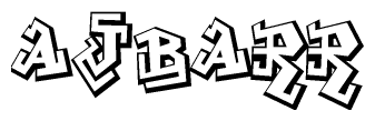 The clipart image features a stylized text in a graffiti font that reads Ajbarr.