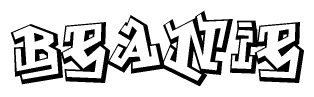 The clipart image features a stylized text in a graffiti font that reads Beanie.