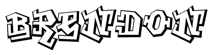 The clipart image features a stylized text in a graffiti font that reads Brendon.