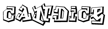 The clipart image features a stylized text in a graffiti font that reads Candice.