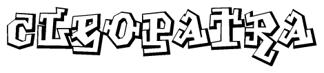 The clipart image features a stylized text in a graffiti font that reads Cleopatra.