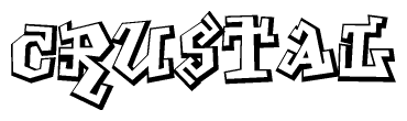 The image is a stylized representation of the letters Crustal designed to mimic the look of graffiti text. The letters are bold and have a three-dimensional appearance, with emphasis on angles and shadowing effects.