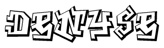 The clipart image features a stylized text in a graffiti font that reads Denyse.
