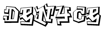 The clipart image features a stylized text in a graffiti font that reads Denyce.
