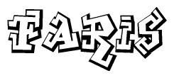 The clipart image features a stylized text in a graffiti font that reads Faris.