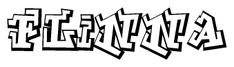 The clipart image features a stylized text in a graffiti font that reads Flinna.