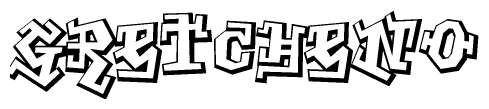 The clipart image features a stylized text in a graffiti font that reads Gretcheno.