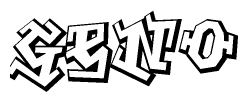 The clipart image features a stylized text in a graffiti font that reads Geno.