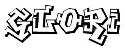 The clipart image features a stylized text in a graffiti font that reads Glori.