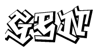 The clipart image features a stylized text in a graffiti font that reads Gen.