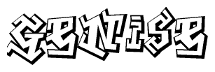 The clipart image features a stylized text in a graffiti font that reads Genise.
