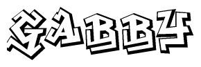 The clipart image features a stylized text in a graffiti font that reads Gabby.