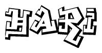 The clipart image features a stylized text in a graffiti font that reads Hari.