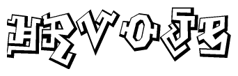 The clipart image features a stylized text in a graffiti font that reads Hrvoje.