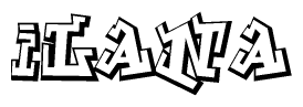 The clipart image features a stylized text in a graffiti font that reads Ilana.