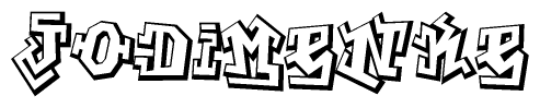 The clipart image features a stylized text in a graffiti font that reads Jodimenke.