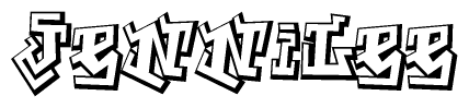 The clipart image features a stylized text in a graffiti font that reads Jennilee.