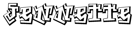 The clipart image features a stylized text in a graffiti font that reads Jennette.