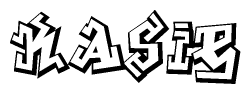 The clipart image features a stylized text in a graffiti font that reads Kasie.
