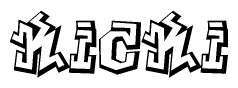 The clipart image features a stylized text in a graffiti font that reads Kicki.