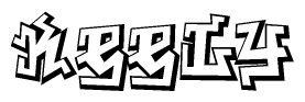 The clipart image features a stylized text in a graffiti font that reads Keely.
