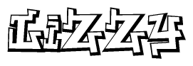 The clipart image features a stylized text in a graffiti font that reads Lizzy.