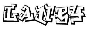 The clipart image depicts the word Laney in a style reminiscent of graffiti. The letters are drawn in a bold, block-like script with sharp angles and a three-dimensional appearance.