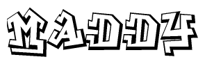 The clipart image features a stylized text in a graffiti font that reads Maddy.