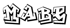 The clipart image depicts the word Mabe in a style reminiscent of graffiti. The letters are drawn in a bold, block-like script with sharp angles and a three-dimensional appearance.