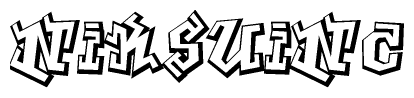 The clipart image features a stylized text in a graffiti font that reads Niksuinc.