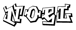 The clipart image features a stylized text in a graffiti font that reads Noel.