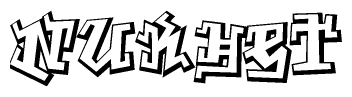 The clipart image features a stylized text in a graffiti font that reads Nukhet.