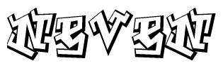 The clipart image features a stylized text in a graffiti font that reads Neven.