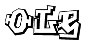 The clipart image features a stylized text in a graffiti font that reads Ole.
