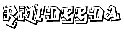 The clipart image features a stylized text in a graffiti font that reads Rindeeda.