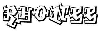 The clipart image features a stylized text in a graffiti font that reads Rhonee.