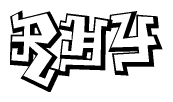 The clipart image features a stylized text in a graffiti font that reads Rhy.