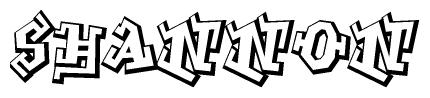 The clipart image features a stylized text in a graffiti font that reads Shannon.
