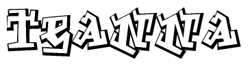 The clipart image features a stylized text in a graffiti font that reads Teanna.
